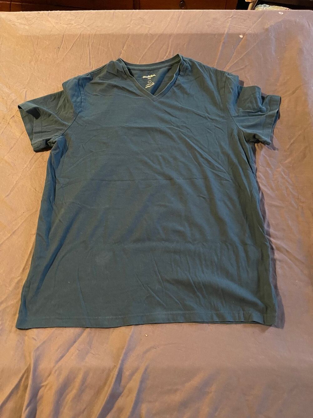 Goodfellow & Co T-Shirt Mens L Lyndale V-Neck Short Sleeve Soft Tee Dark Teal